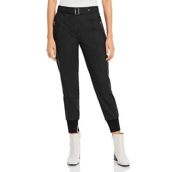 3.1 Phillip Lim Black High Rise Sporty Moto Belted Taper Utility Jogger Pants 4 - Picture 1 of 15